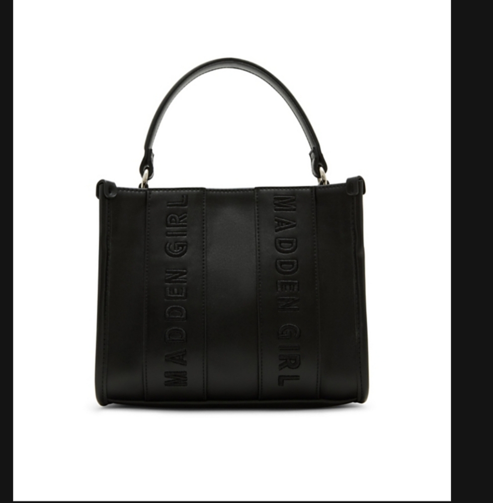 Madden Girl Black Satchel with Structured Design and Versatile Style